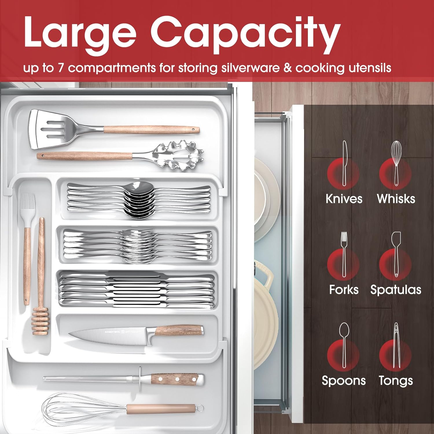 Silverware Organizer, Expandable Kitchen Drawer Organizer, Adjustable Utensil Organizer, Cutlery Drawer Organizer, Multipurpose Kitchen Organizer Silverware Organizer, Expandable Kitchen Drawer Organizer, Adjustable Utensil Organizer, Cutlery Drawer Organizer, Multipurpose Kitchen Organizer
